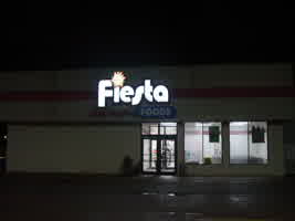 A local grocery store at night
